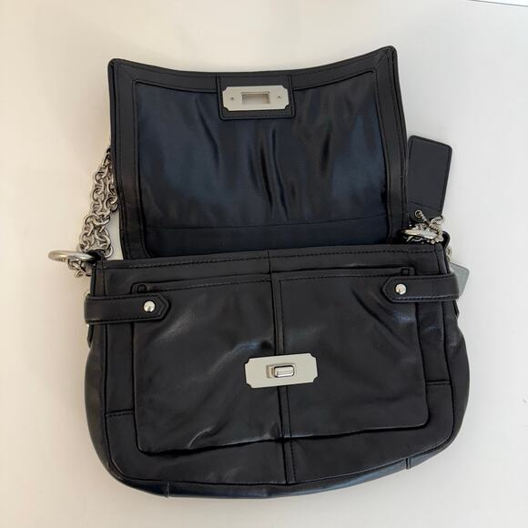 Coach Chelsea Convertible Crossbody Shoulder Bag Turnlock Flap Black F17825 - Picture 11 of 16